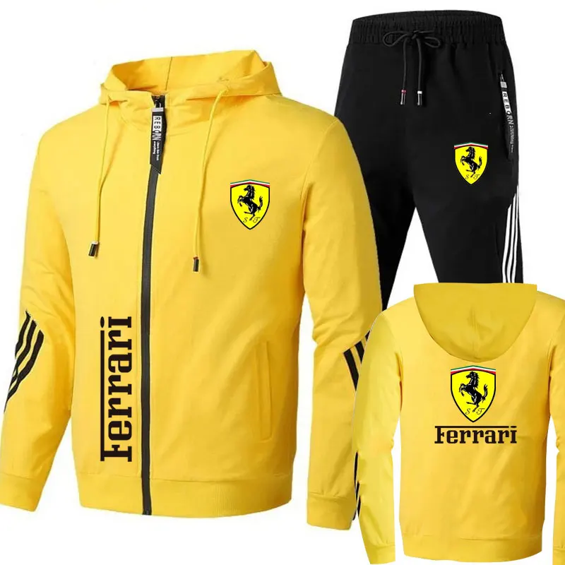 2023 New F1 Men's Formula One Spring and Autumn Fashion Atmosphere Comfortable Size Hooded Casual Sportswear Men's Loose Set