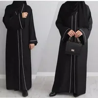 Dress Loose Muslim Arabic Abaya Long Sleeved Solid Color Dubai Turkey Moderate Islamic Abaya  jalabiya for women 2