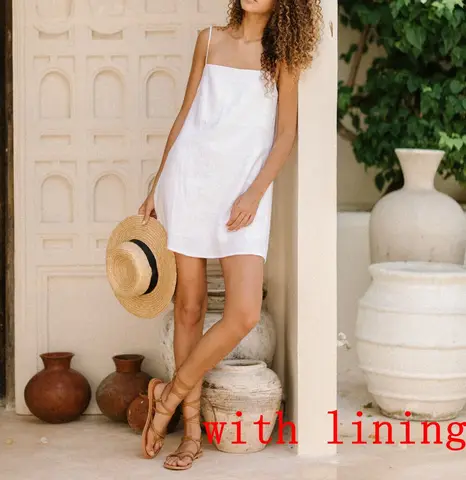Vintage bavlněné povlečení Dámské šaty 2024 Summer Sexy Spaghetti Strap Sleeveless Back Bandage Harajuku Party Club Mini šaty
