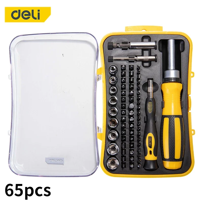 

Deli 30/56 шт., портативная прецизионная магнитная отвертка с храповым механизмом, набор бит для мобильного телефона, ноутбука, набор инструментов для домашнего обслуживания