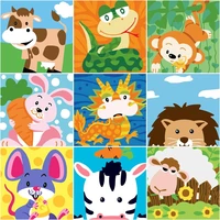 chenistory 20x20cm frame diy painting by numbers for kids cartoon animals modern markers by numbers home decor gift handicraft