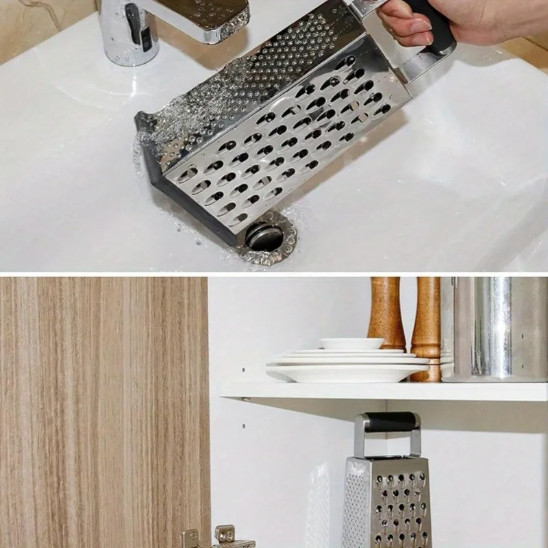 Stainless Steel Box Grater - Versatile Cheese & Potato Slicer Manual Food Shredder for Kitchen and Dining