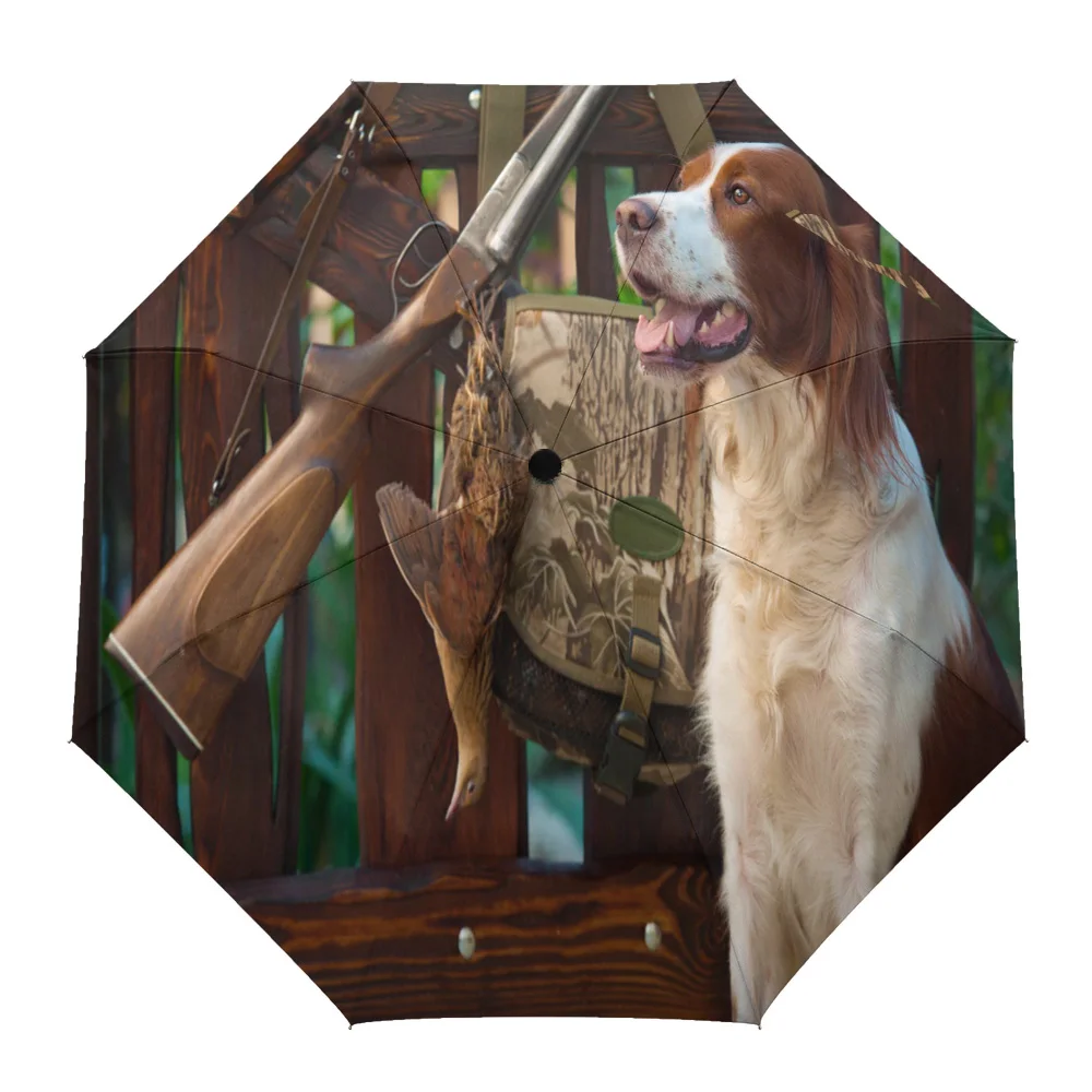 

Автоматический зонт для пистолета, восемь нитей, складной уличный Зонт от дождя, щенок, для мужчин и женщин