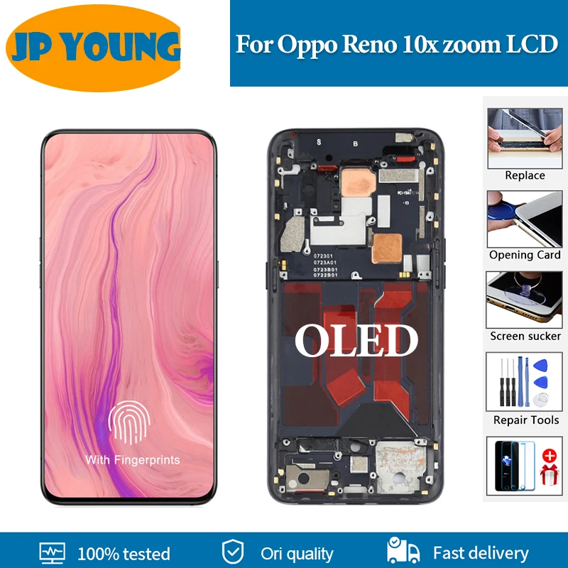 OLED дисплей 6,6 дюйма для Oppo Reno 10x Zoom, ЖК-дисплей CPH1919 PCCM00 кодирующий преобразователь сенсорного экрана в сборе для Reno10X Zoom, запасные части