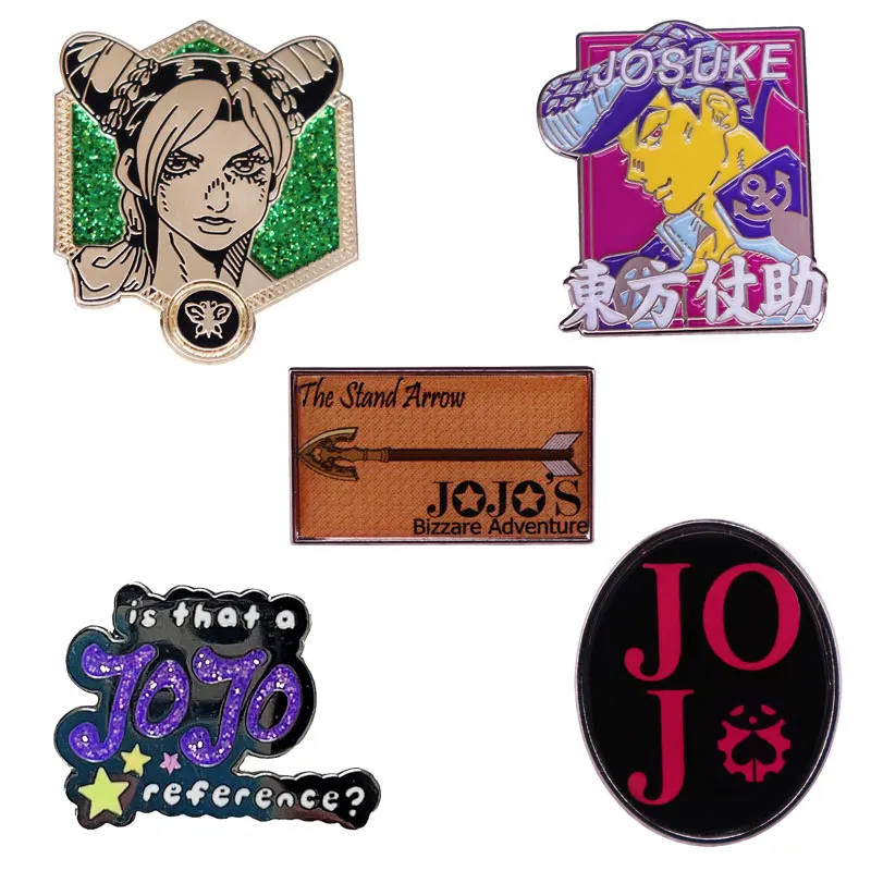 

Jojos Anime Movies Metal Cartoon Brooch Lapel Enamel Pins Collect Backpack Collar Adorn Men Women Fashion Badge Jewelry Gifts