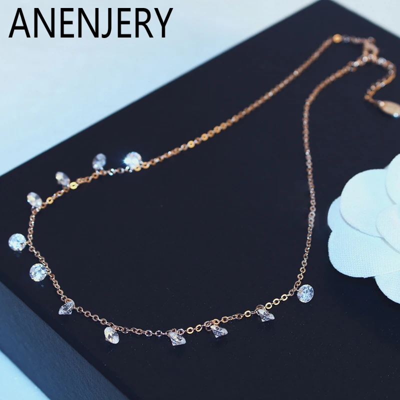 Ожерелье ENSHIR с подвеской из циркония для женщин элегантное французское