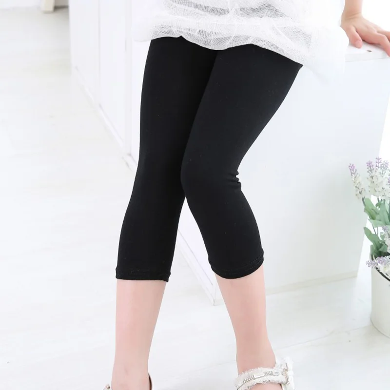 Summer Girls Leggings Modal Cotton Bottoms Calf Length Kids 