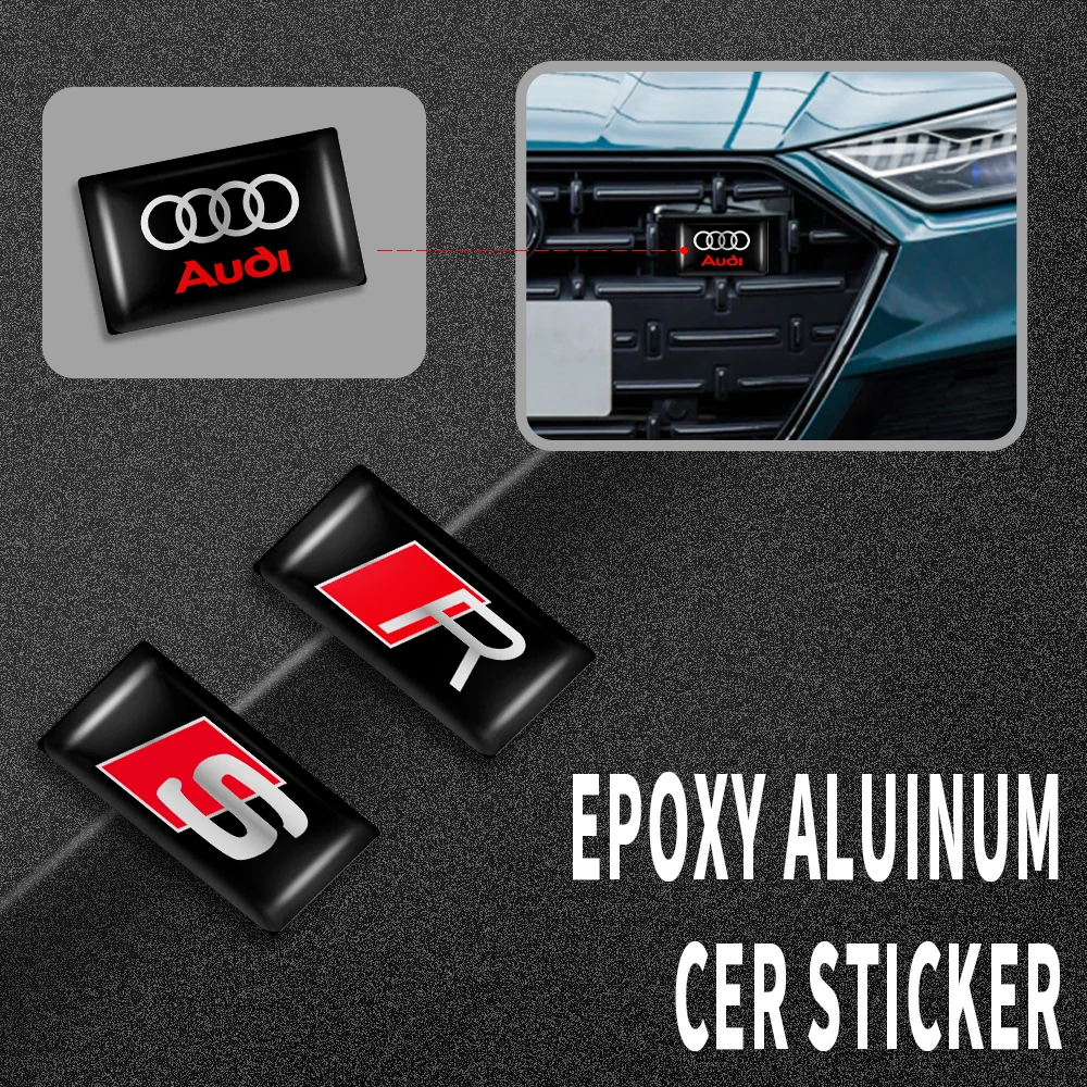 Новые 3D эпоксидные автомобильные наклейки маленькие клеевые для Audi S R Sline A3 A4 B8 8P B9