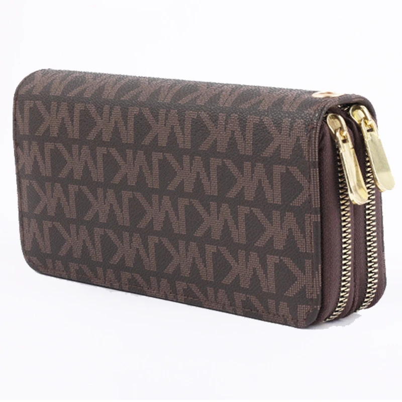 Women Long Wallet Double Zipper Clutches Purse Big Letter Fashion Wristlet Wallet Phone Card Holder Wallets Double Zipper Clutch