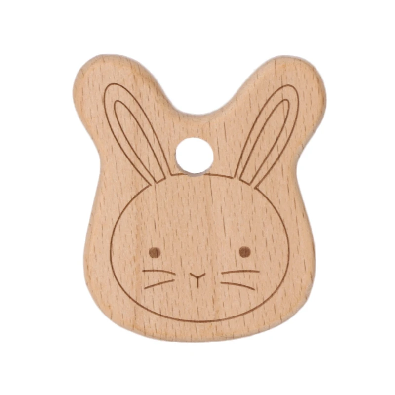 

Детские прорезыватели из натурального бука, деревянные DIY в форме кролика, кольцо, жевательные детские игрушки