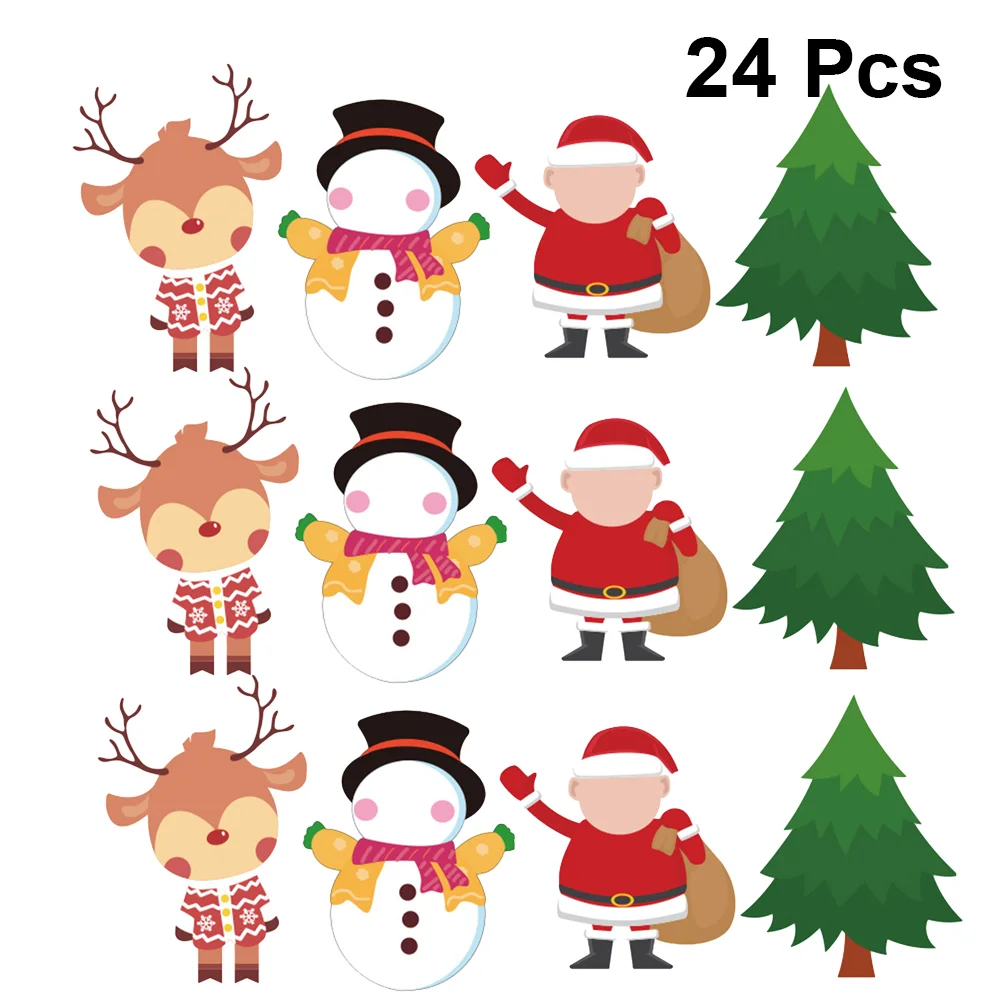 

Stickers Christmas Face Decorative Cute Wonderland Decals Adhesive Home Advent Holiday Sticker Refrigerator Stickers for kids