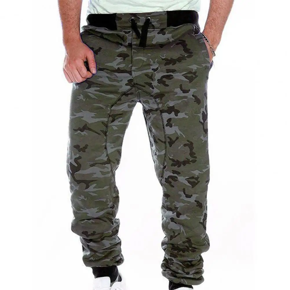 

Men Pants Elastic Waist Breathable Polyester Fashion Men Camouflage Loose-fit for Daily Wear Fitness Striped Jogging Cargo Pants