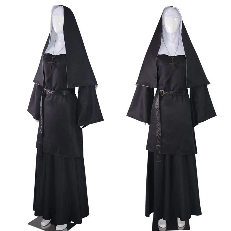 

Terrorist nun costume, ghost face mask, Halloween role-playing party props