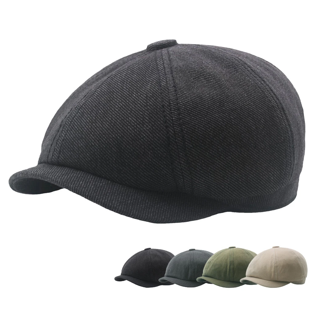 

Мужские весенне-осенние однотонные хлопковые бестеты 58-61 см с большими головками, ретро-стиль, искусство, художник, мужские кепки унисекс, г...