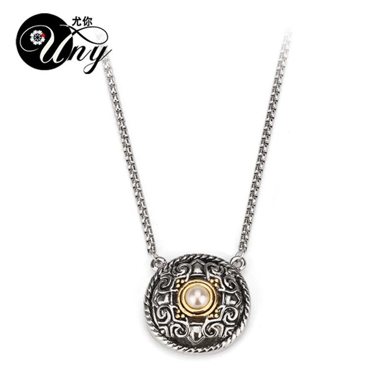 Ювелирные изделия UNY с родиевым покрытием жемчужное ожерелье и серьги Свадебные