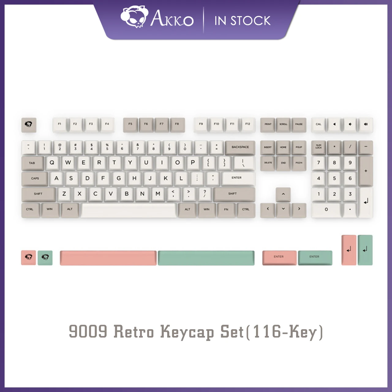 

Akko 9009 Retro Keycap Set 38/116-Key OEM Profile Full Keycaps PBT Dye-Sublimation Key Caps For MX Custom Mechanical Keyboard