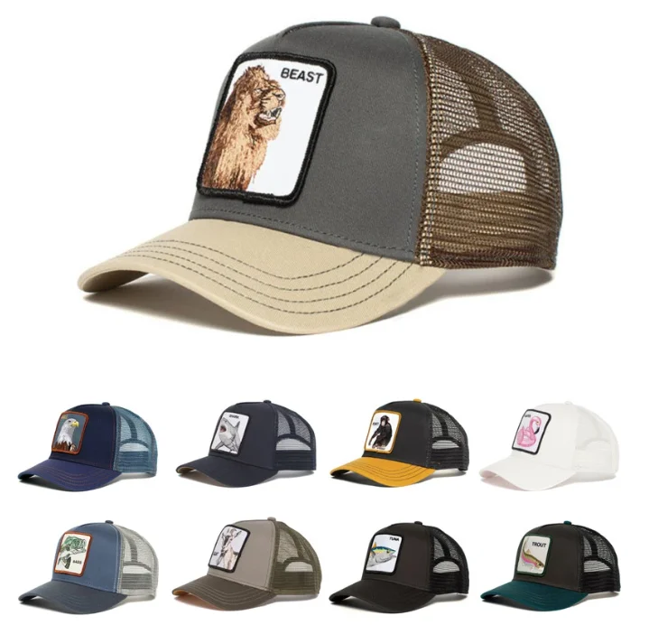 

Fashion Animals Embroidery Baseball Caps Men Women Snapback Hip Hop Hat Summer Breathable Dad Mesh Trucker Hat