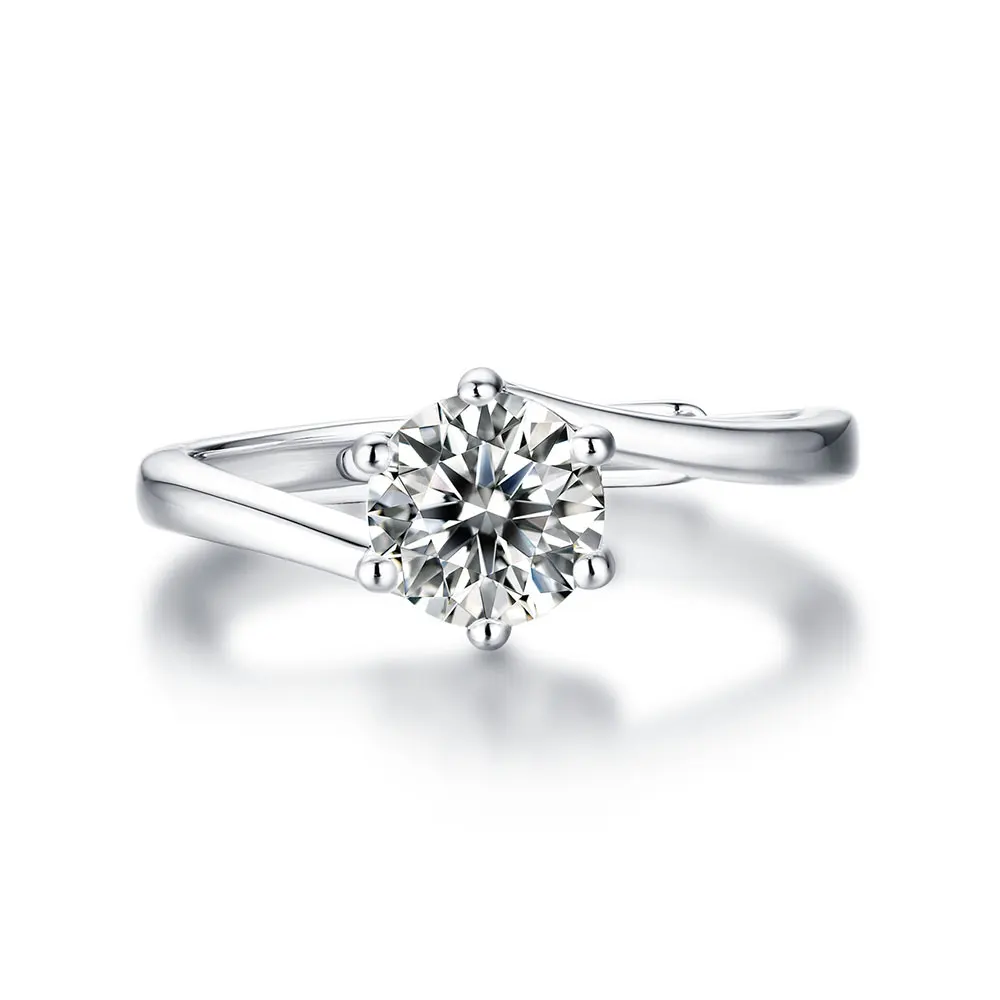 Aide 100% Real Moissanite Engagement Rings S925 Sterling Silver 1CT Diamond Wedding Rings Classic 6 Prong Ring 18K plating 2022