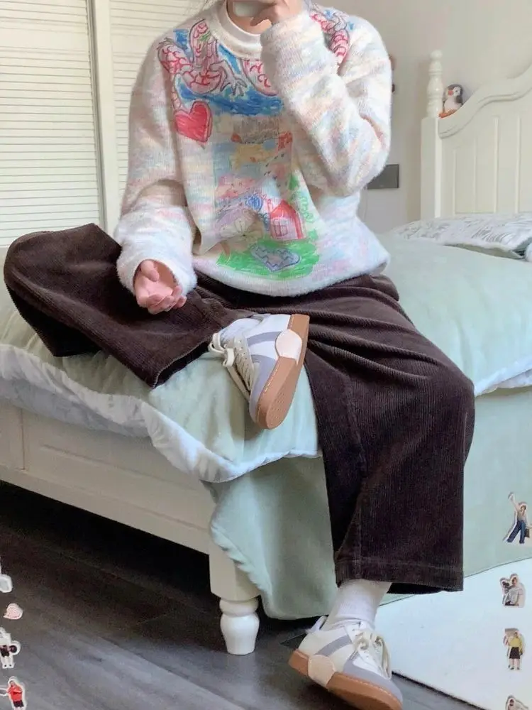 Милый свитер Korobov в стиле преппи с длинным рукавом винтажные дизайнерские