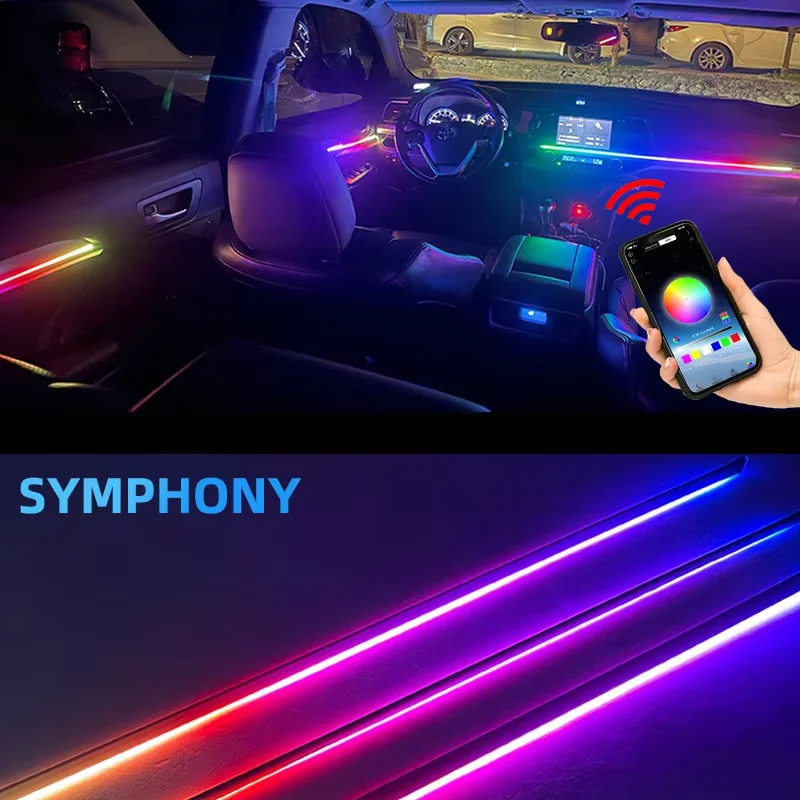 10 в 1 универсальное атмосферное освещение для салона автомобиля светодиодная