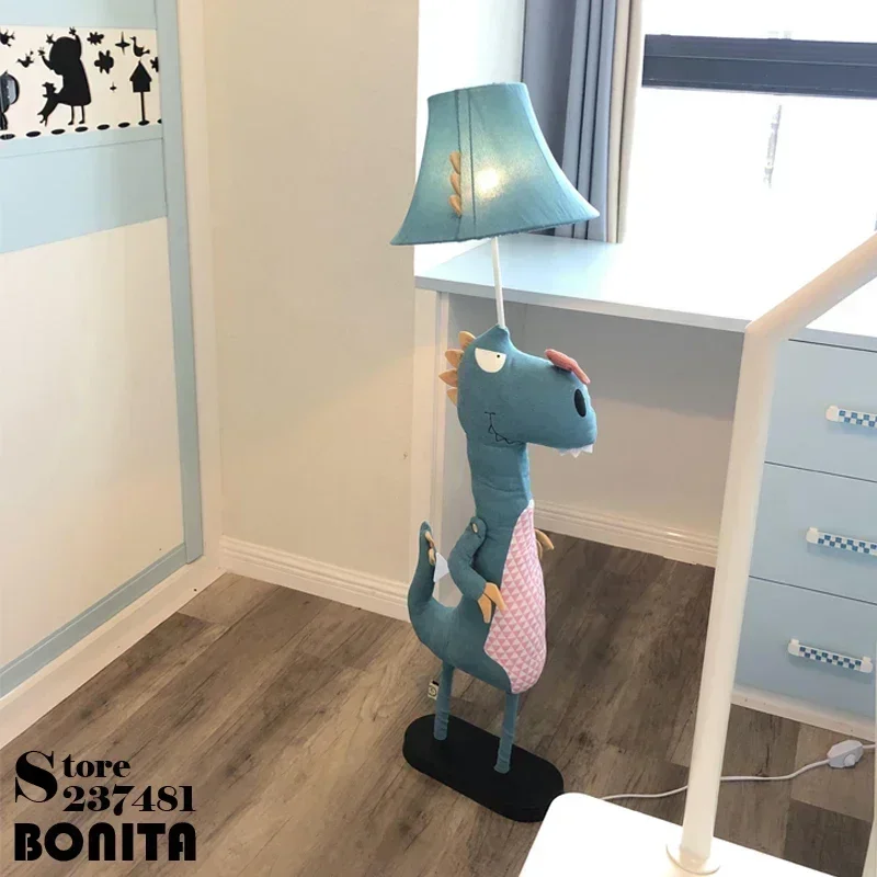 Напольная Лампа T-rex в виде маленькой птицы Сгибаемая детская комната Вельветовая