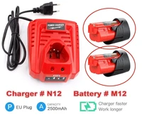 m12 n12 10 8v 12v li ion replacement battery charger for milwaukee m12 n12 48 59 2401 48 11 2402 lithium ion battery