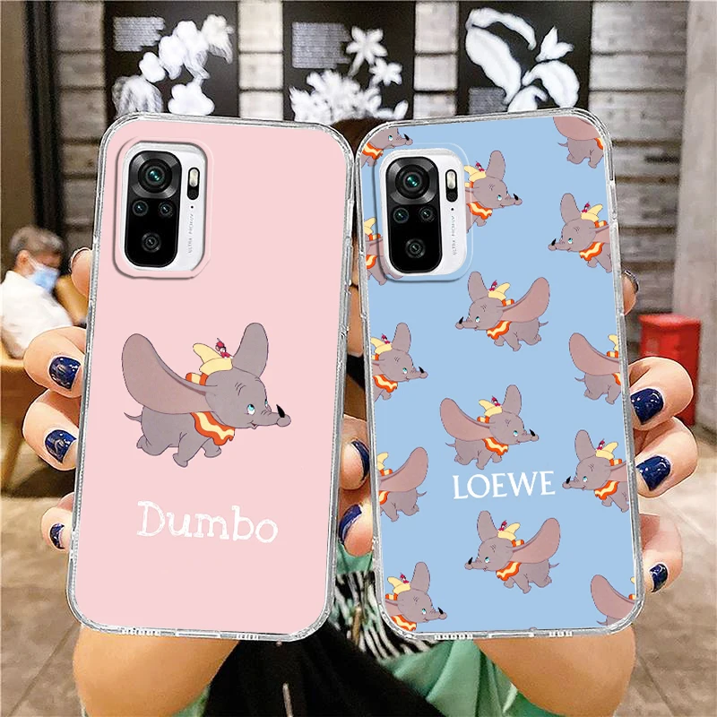 

Disney Dumbo Baby Transparent Phone Case For Xiaomi Redmi Note 12 11E 11S 11 11T 10 10S 9 9T 9S 8 8T Pro Plus 5G