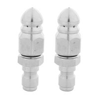 2x sewer jetter nozzle for pressure washer with 14 inch quick connect for drain jetting clog remover