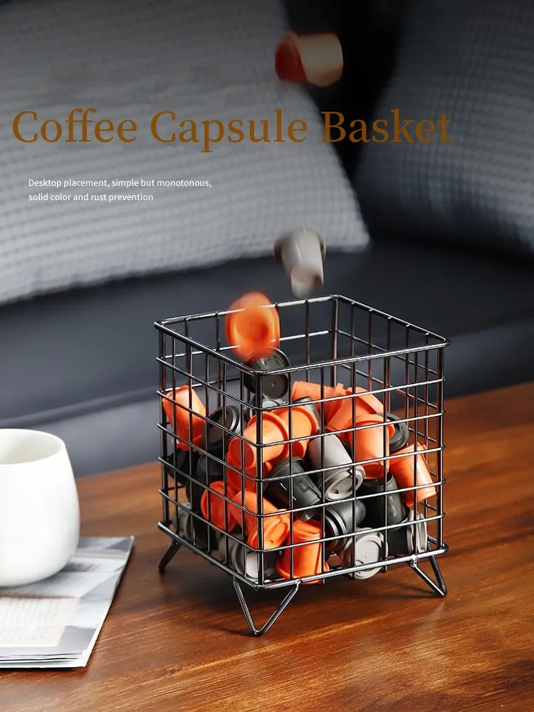 

Coffee Capsule Basket Multifunction Hollow Metal Stand Holder Coffee Pod Storage Shelves Rack for Home Cafe Hotel