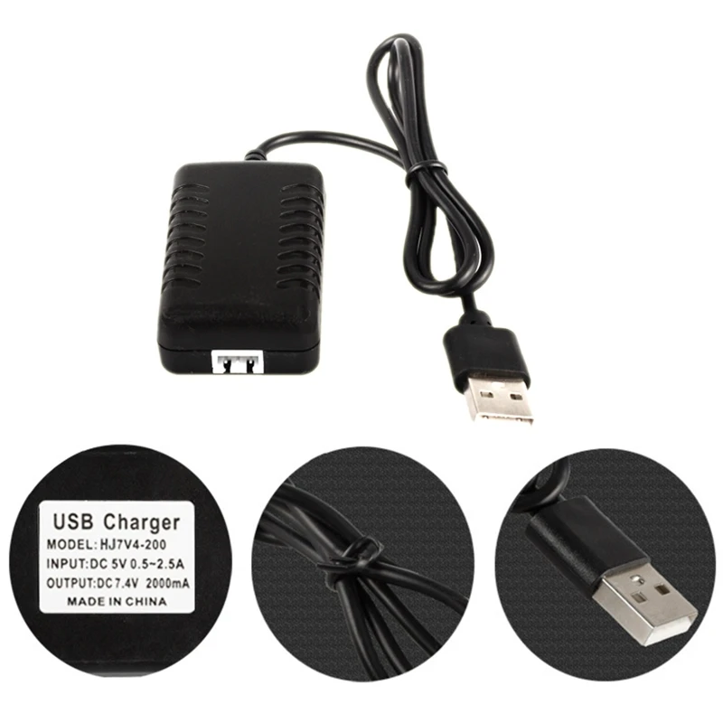 Фото USB-кабель для зарядки аккумуляторов 7,4 В 2S LiPo с 3-контактным разъемом для радиоуправляемого автомобиля лодки Rock Crawler FPV дрона квадрокоптера №5
