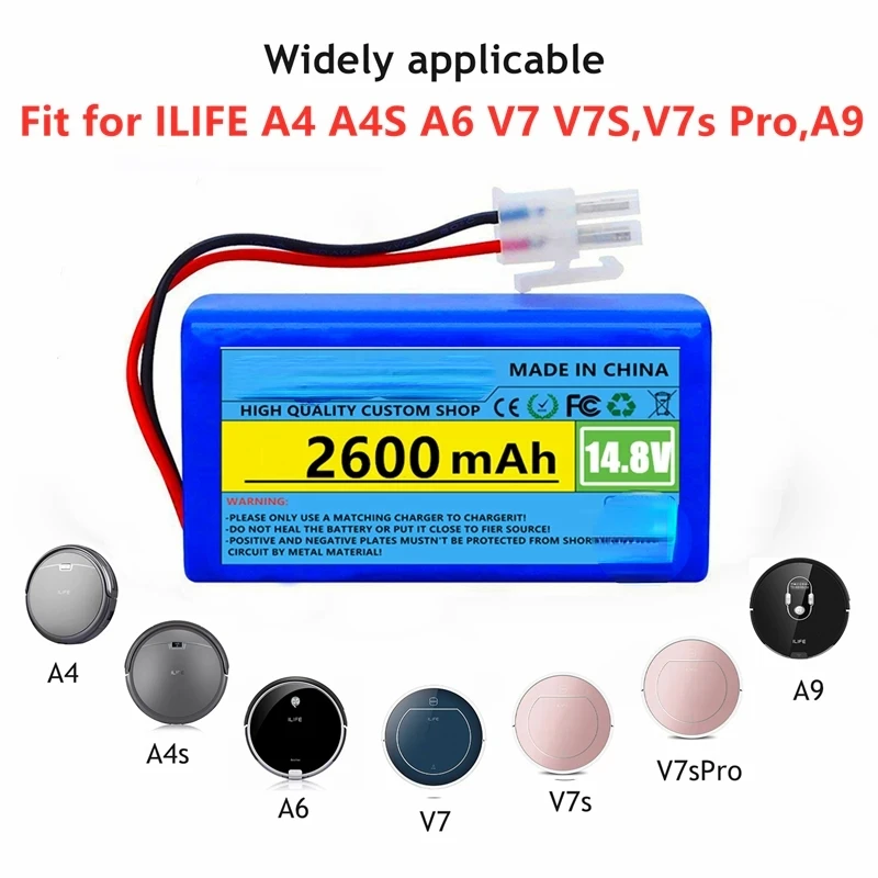 

New 14.8V 2600Mah 18650 Lithium Battery For Llife A4 V7 A6 Plus Robot Vacuum Cleaner 4S 1P Full Capacity