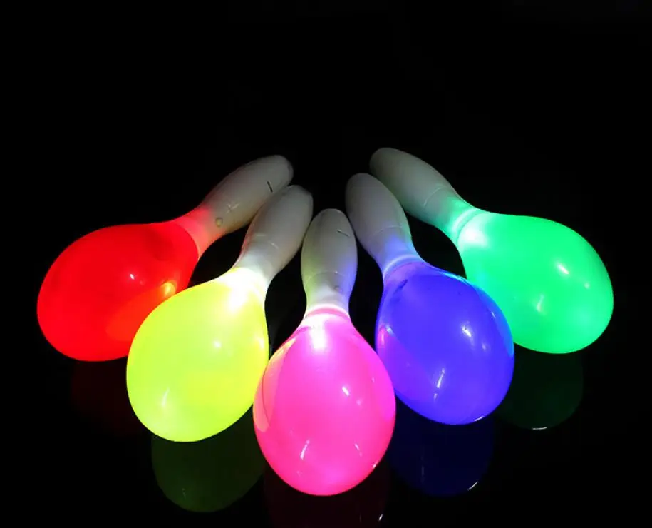 Light UP Maracas Party Led Glowing Shaker Noise Maker Shakers Flash Toy Christmas Easter Halloween Concert Club Atmosphere 20pcs