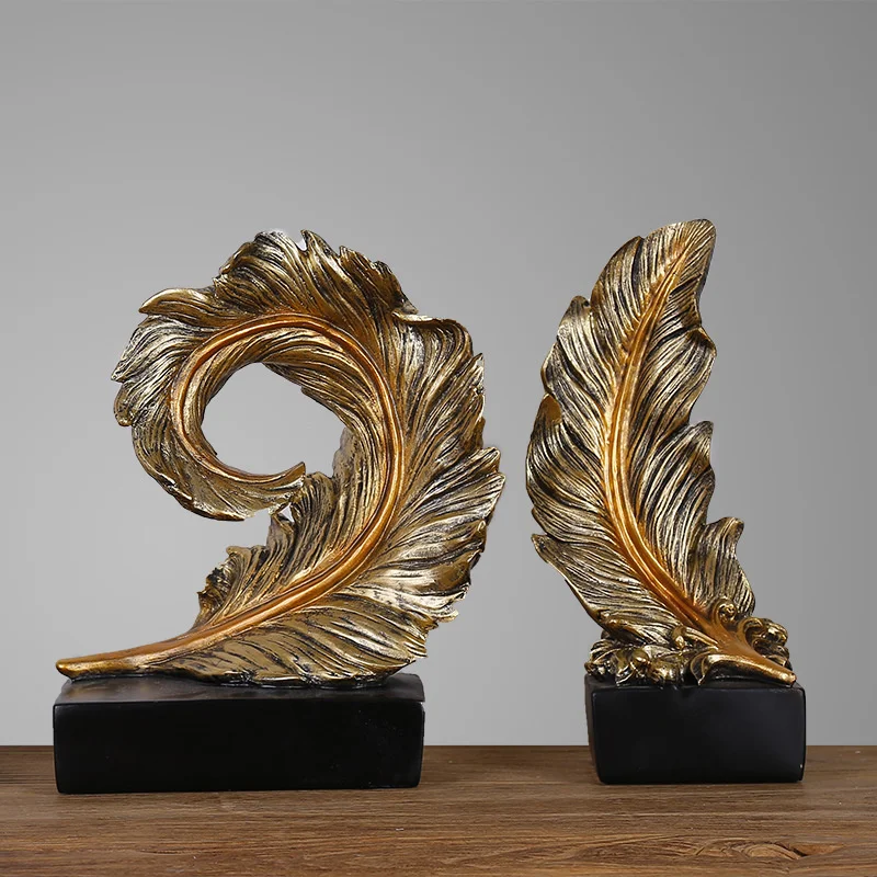 

Nordic ins style Abstract creative resin feather decoration living room TV cabinet indoor office desk home decoration