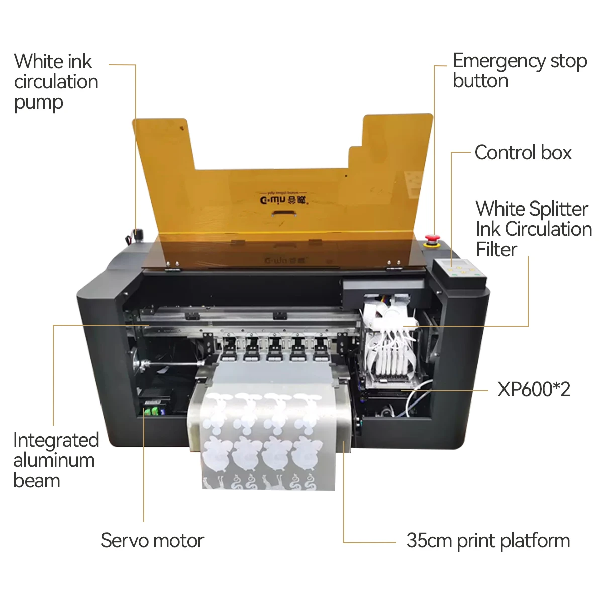 Оптовый принтер A3 DTF для прямой печати пленочной с многоцветным XP600 CMYKW