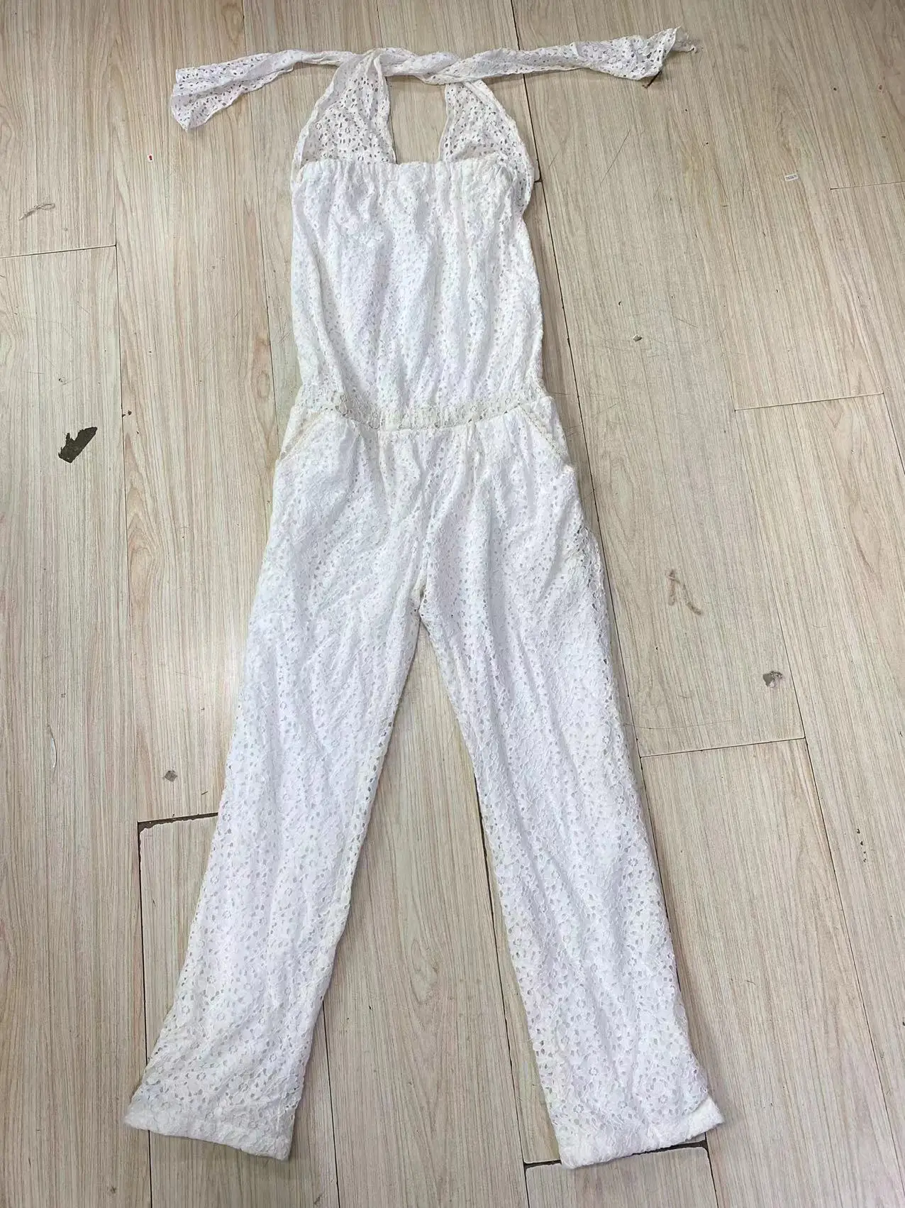 

Sales Japan Whole Lace Cotton Lining Fashion Strap Jumpsuit Overalls One piece Back Pockets Body Suit