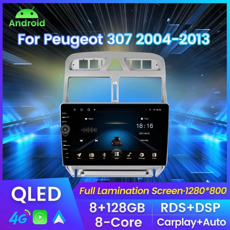 

MLEVOLIN Car Radio Android11 Gps Navigation Player For Peugeot 307 sw 307 2002-2013 Multimedia Stereo WiFi Video 2din CarPlay