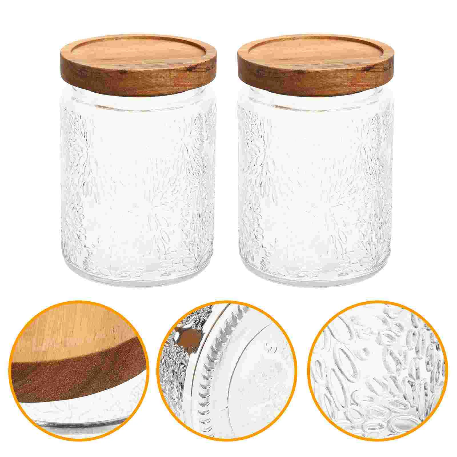 

2pcs Storage Jars Airtight Storage Containers Kitchen Clear Storage Jars