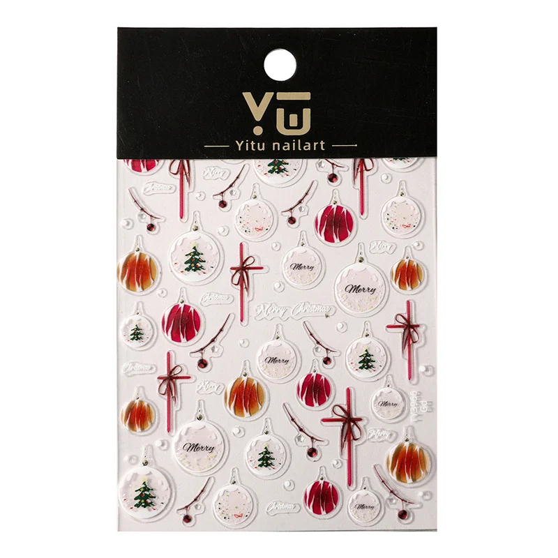 1 лист рождественские наклейки для ногтей клейкие дизайна в классическом стиле с