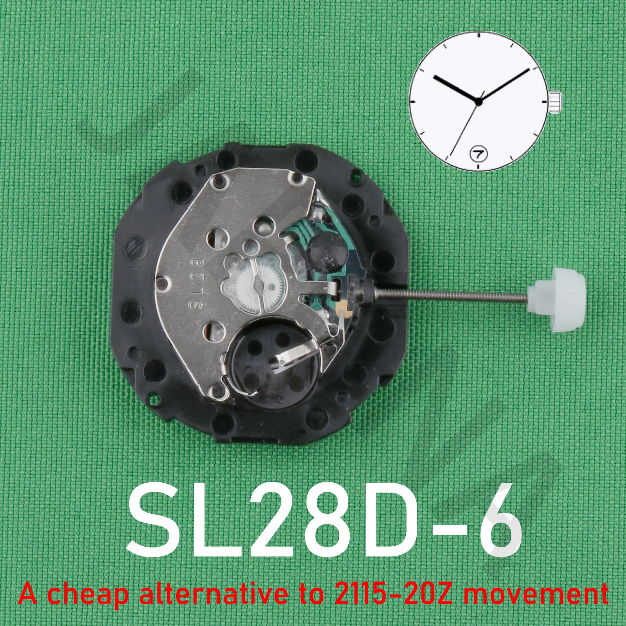 china sunon sl28  SL28-6 Quartz Movement Replacement Three Hands Calendar Date A cheap alternative to 2115-20z movement