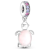 authentic 925 sterling silver moments murano glass sea turtle dangle charm bead fit pandora bracelet necklace jewelry