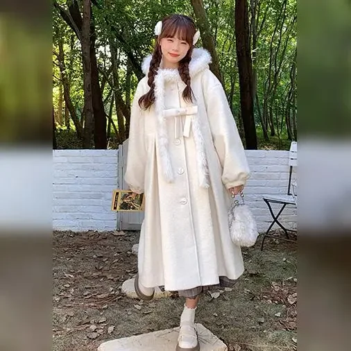 Теплое толстое шерстяное пальто в студенческом стиле женская зимняя одежда