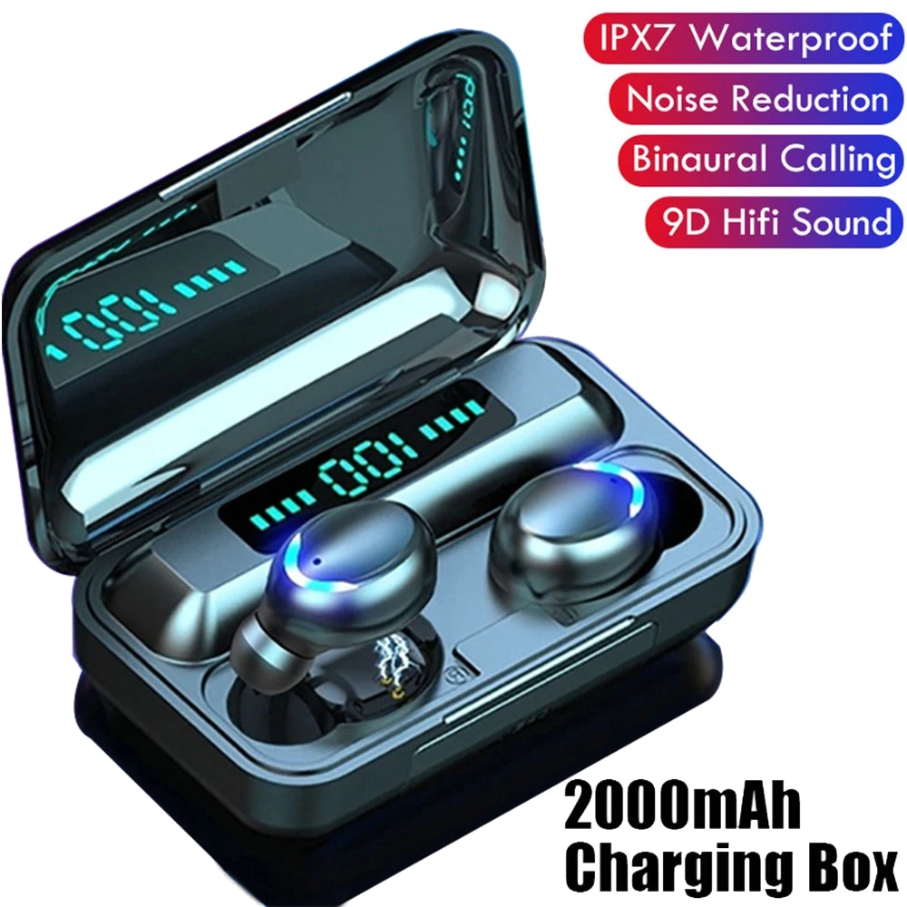 

TWS Wireless Headphones Mini Bluetooth 5.0 Earphones F9 Stereo Headset Sport Earbuds With Microphone Charging Box For Smartphone