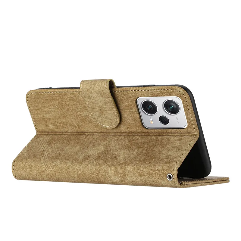 Textured Solid Colors Phone Wallet Case For Xiaomi Redmi Note12 S Note 12 Pro Plus 5G 12C A2 11A Flip Cover Protect Bags