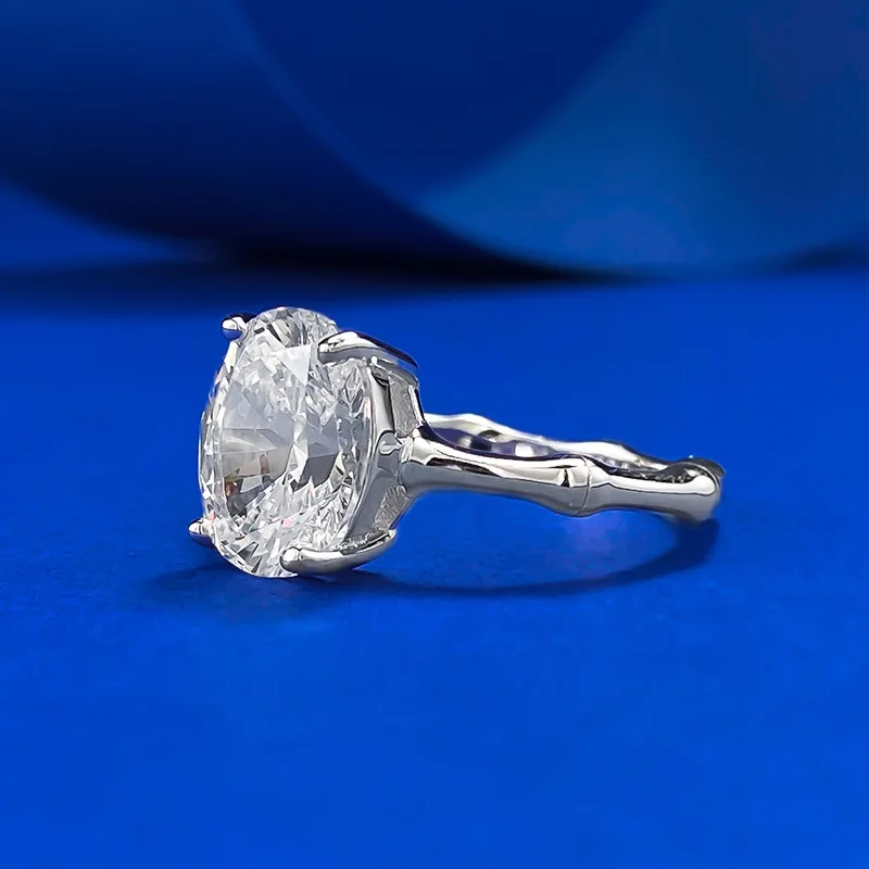 Apaison D Цвет 8*10 мм Круглое женское кольцо с высокоуглеродистым бриллиантом