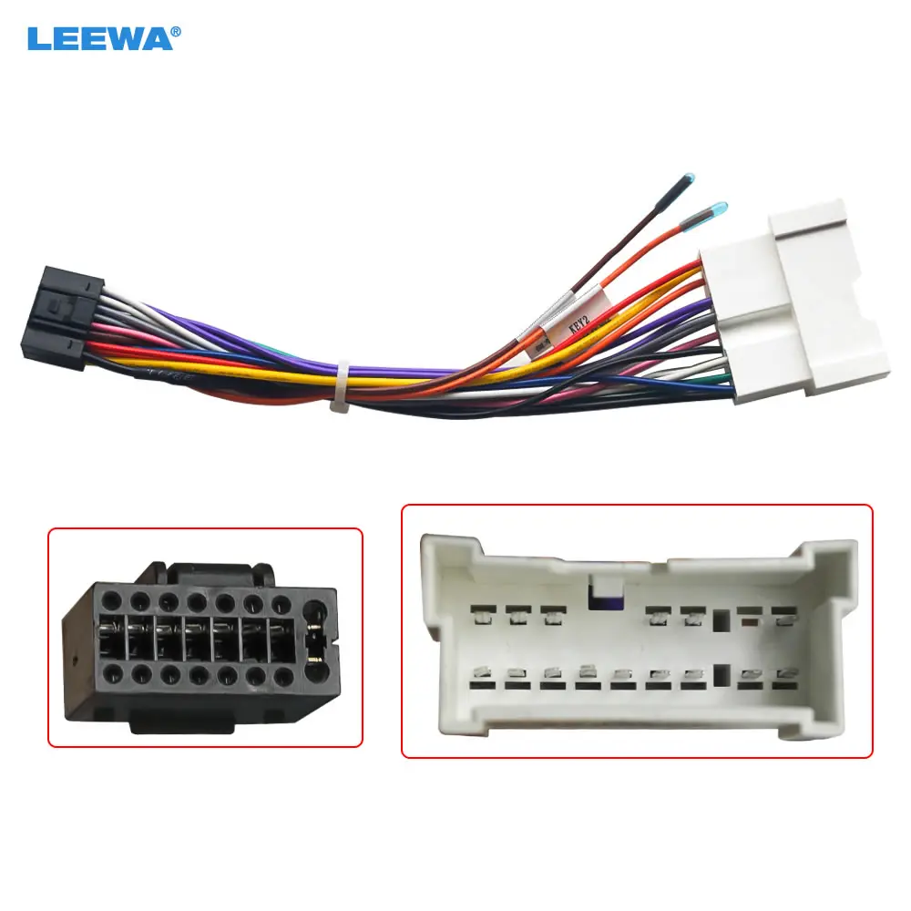 

LEEWA автомобильный стерео радио 16-контактный адаптер жгут проводов для Hyundai Tucson Elantra аудио Power Calbe провод Plug and play # CA5301