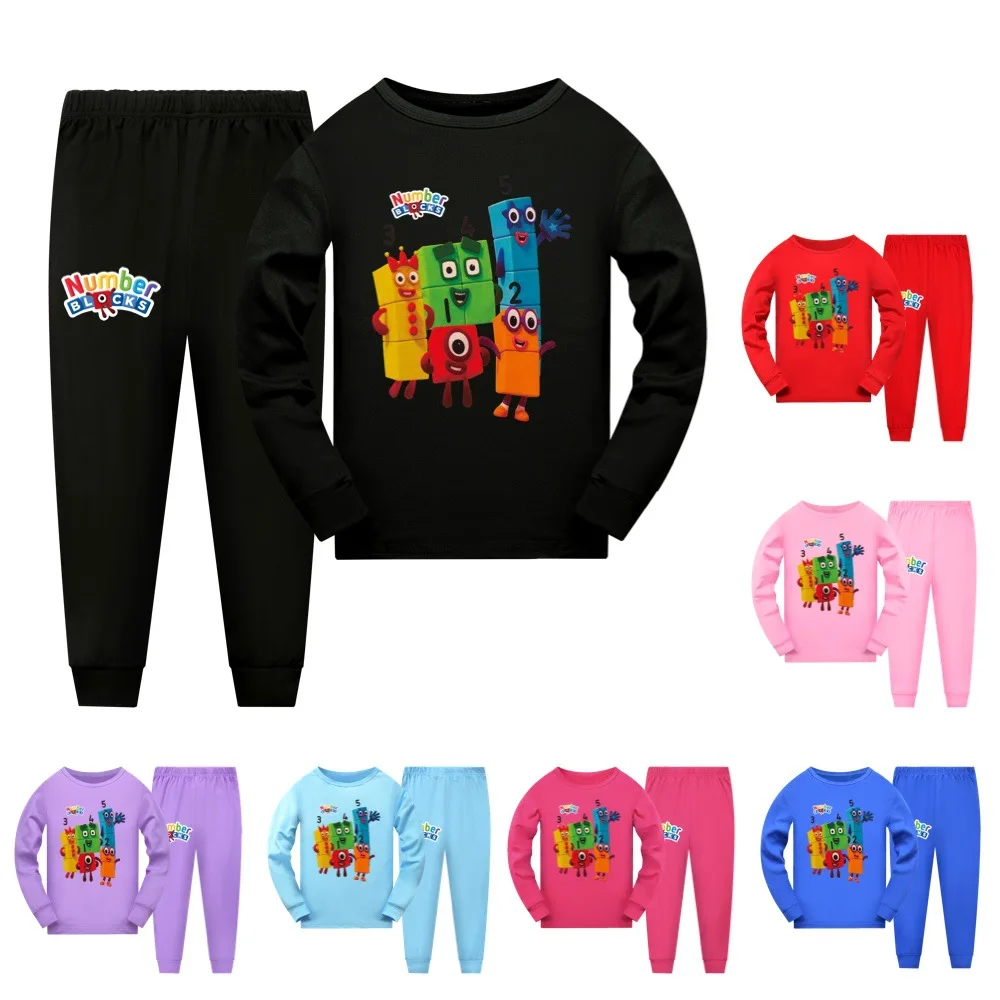 

Kids Number Blocks Clothes Baby Girls Homewear Toddler Boys Nightwear Pajamas Teenager Girl Pyjamas Children Christmas Pijama