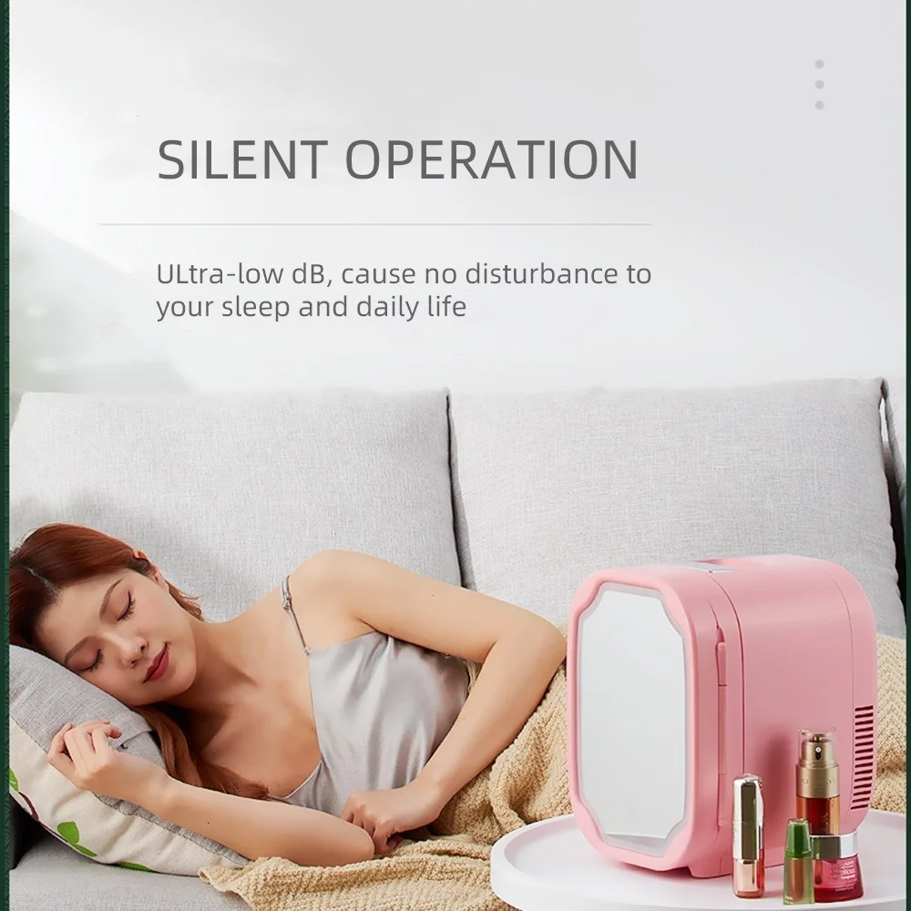 Холодильник для косметики компактный 8 л со светодиодным зеркалом |