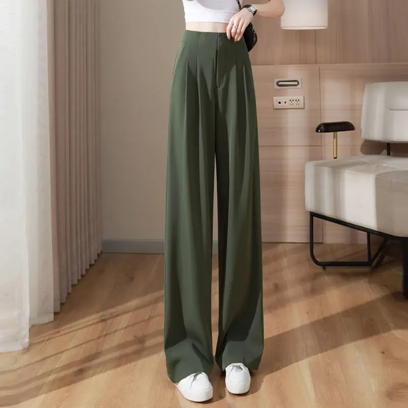 

Fashion Women's Long Pants Casual Solid Color Basic Office Lady Female Trousers 2023 Spring Summer Thin New Hot Loose Pants Q04