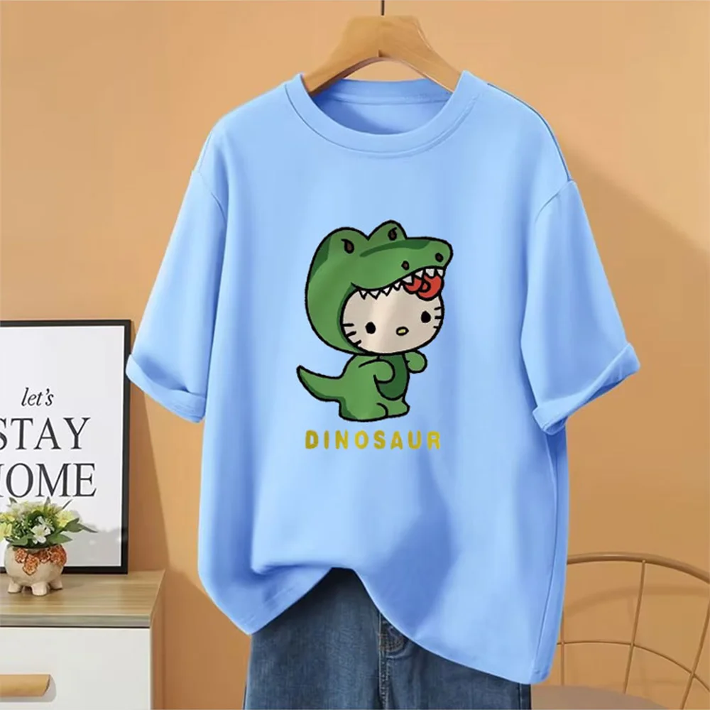 

2023 Fashion Trendy Cute Kitten Design Sense Large Size Short Sleeve T-shirt Women's Summer Korean Style Loose Oversize Top Sexy