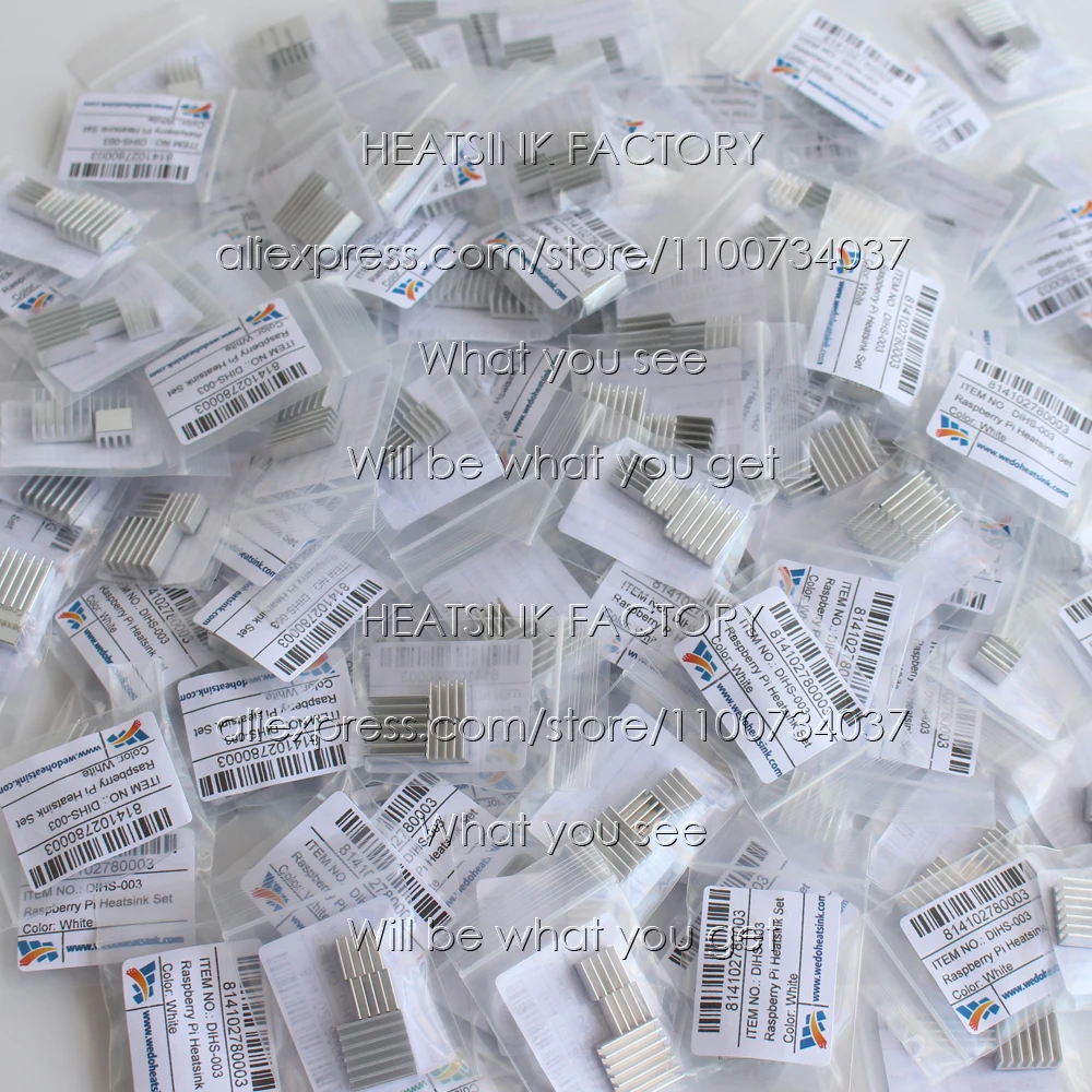 100 комплектов (300 шт.) белый алюминиевый радиатор охлаждающий комплект кулер Raspberry